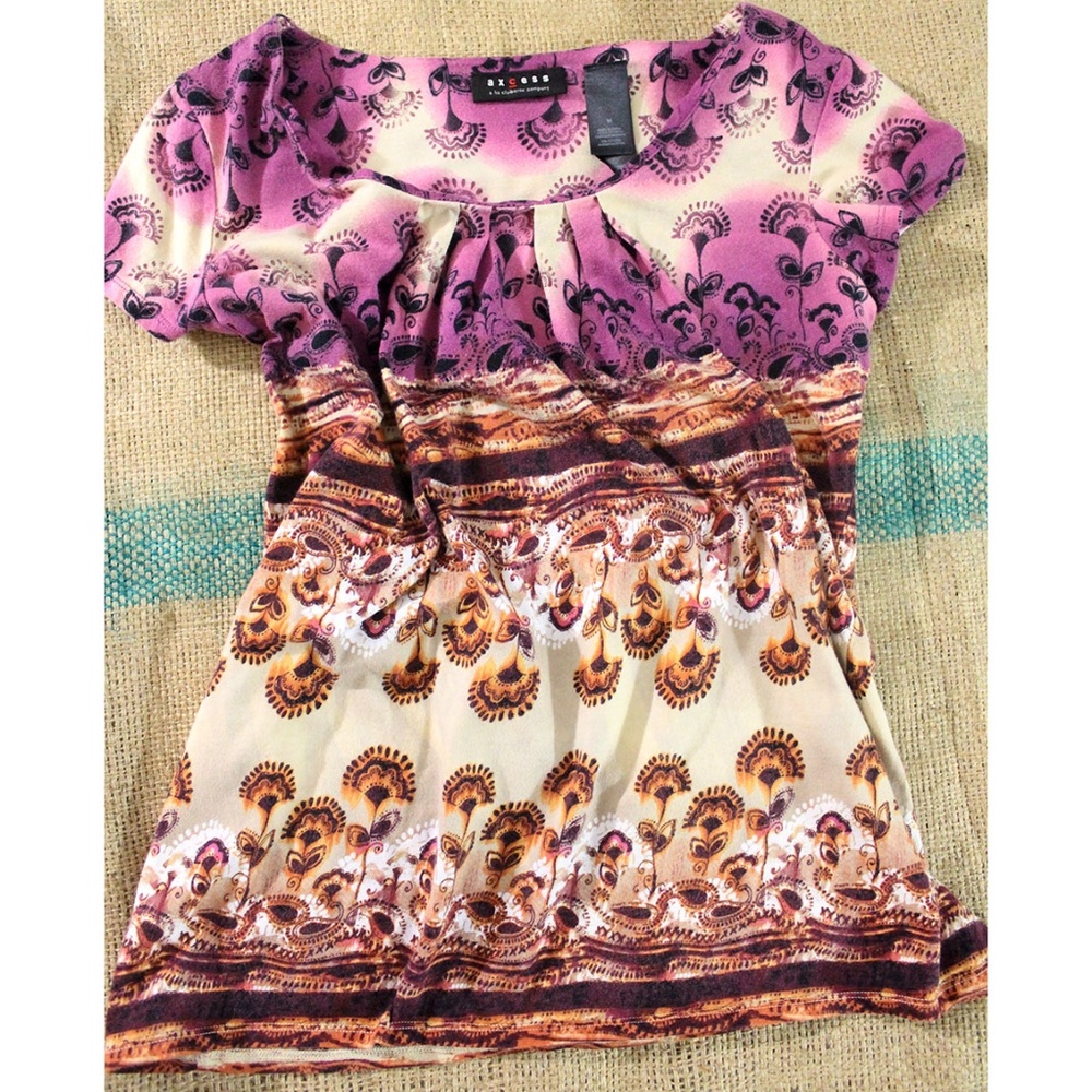 Beautiful Blouse Pleated Boho Dandelion Print